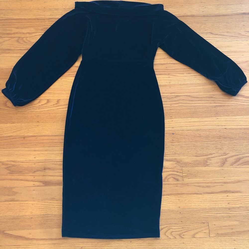 Navy Blue Velvet Dress, size M